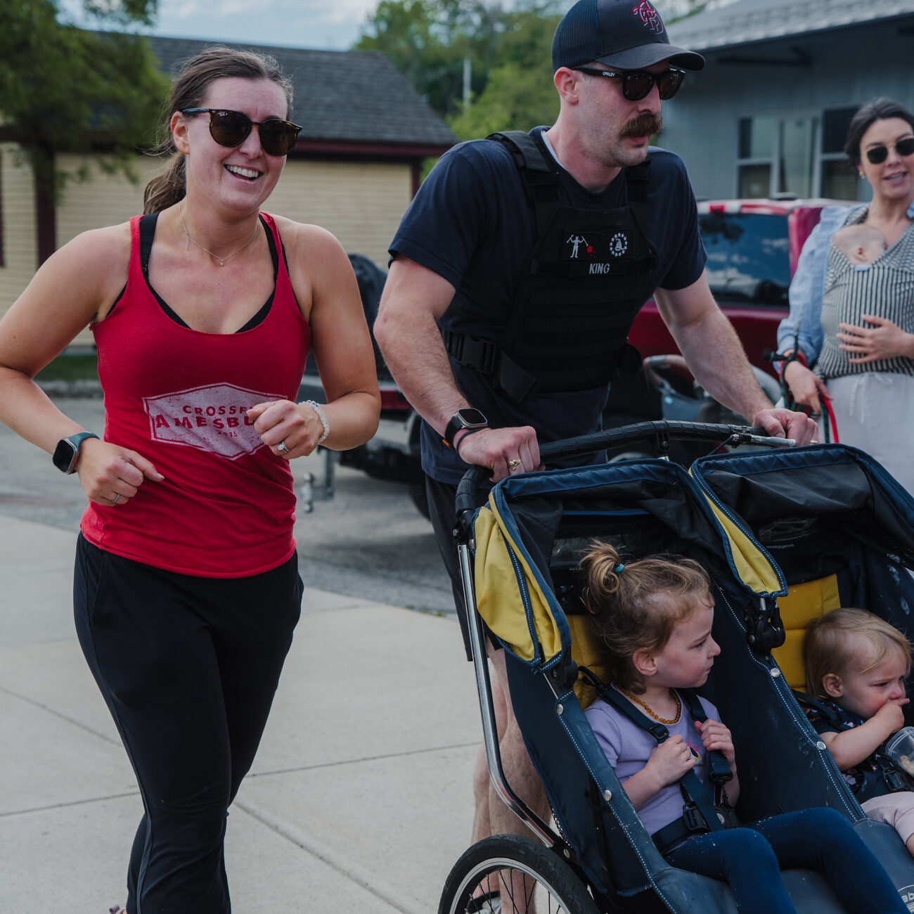 MomStrong at CrossFit Amesbury in Amesbury, MA is a 45-minute class where parents and caregivers can workout with their children or little ones alongside them.